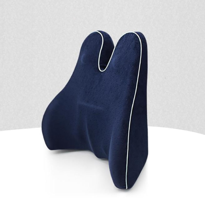 HYDa 2Pcs/Set Pillow Lumbar Support Ergonomic Memory Cotton Seat Back Rest  Cushion for Car