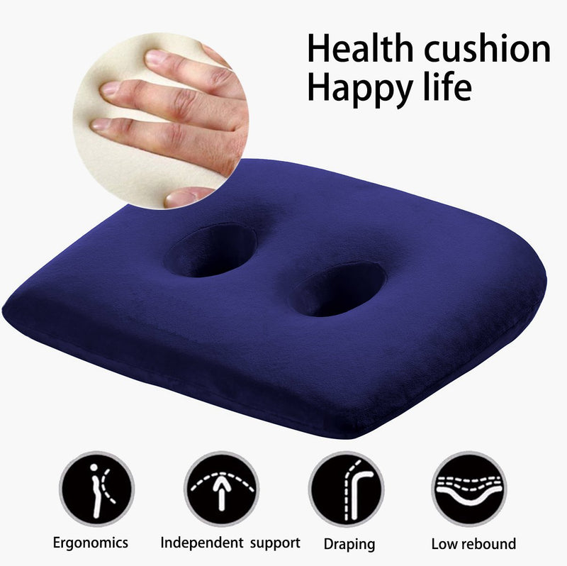  Ischial Tuberosity Seat Cushion with Two Holes for Sitting  Bones, Memory Foam Cushion for Haemorrhoids, Tailbone and Back Pain Relief,  Coccyx Seat Pad : Everything Else